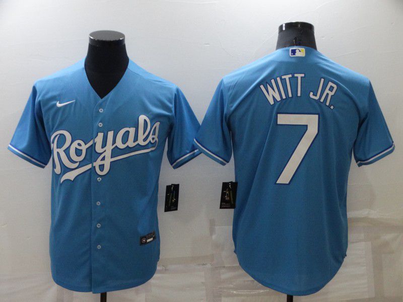 Men Kansas City Royals #7 Witt jr Light Blue Game Nike 2022 MLB Jersey